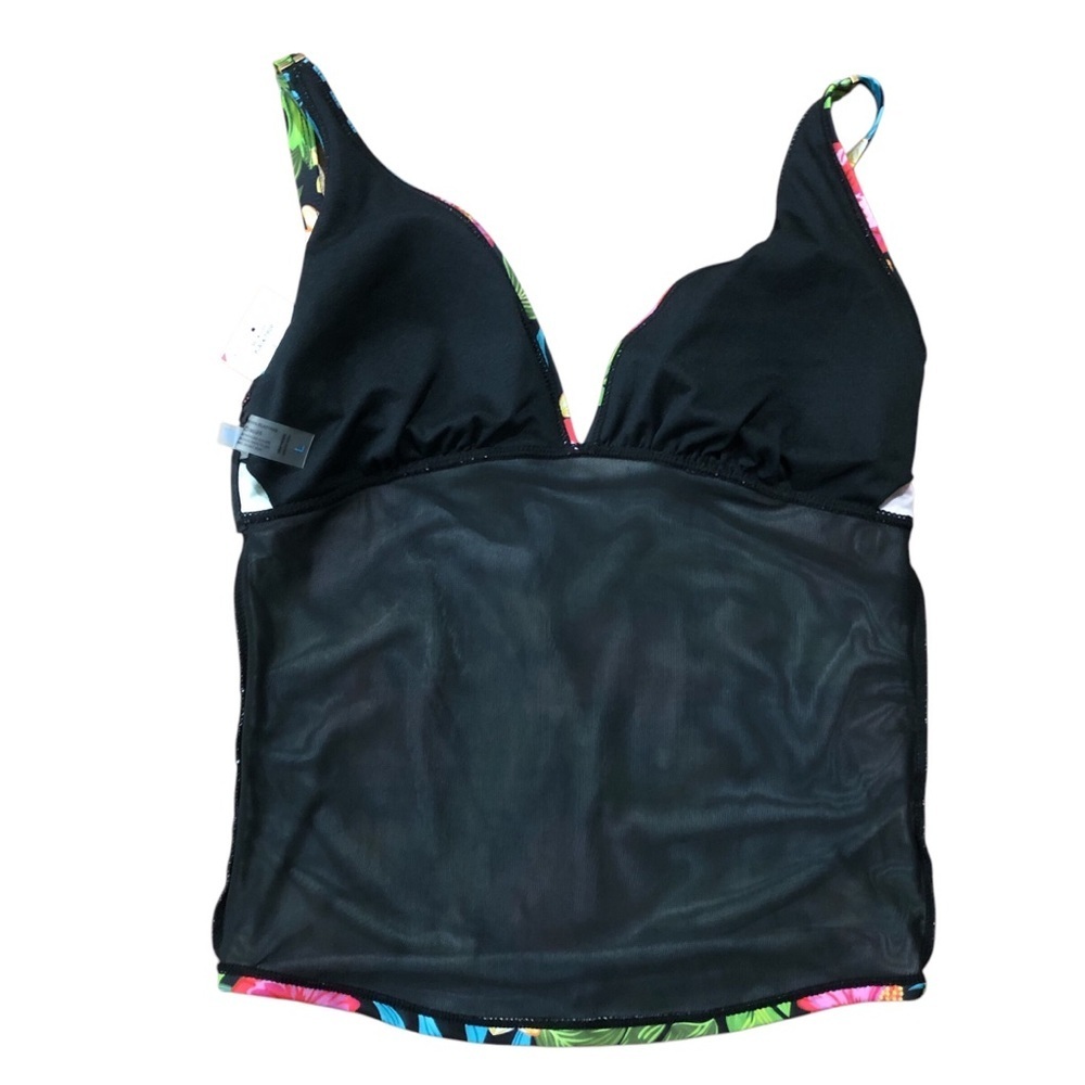 Simply Fit Tankini Swimsuit Top & Bottom Swimwear L Black Tropical Slimm… - Picture 7 of 12